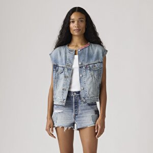 Shrunken 90's Kolsuz Denim Yelek