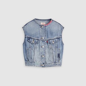 Shrunken 90's Kolsuz Denim Yelek