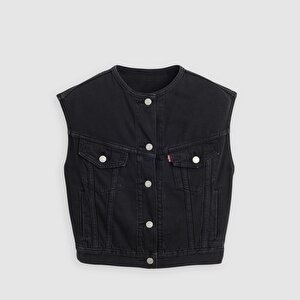 Shrunken '90s Lightweight Yakasız Trucker Yelek