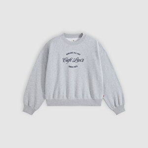 Graphic Vintage Boxy Bisiklet Yaka Sweatshirt