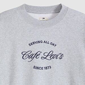 Graphic Vintage Boxy Bisiklet Yaka Sweatshirt