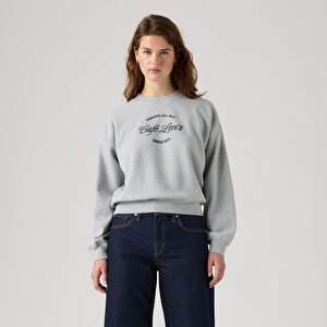 Graphic Vintage Boxy Bisiklet Yaka Sweatshirt