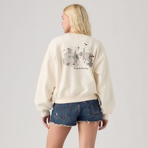 Graphic Vintage Boxy Bisiklet Yaka Sweatshirt