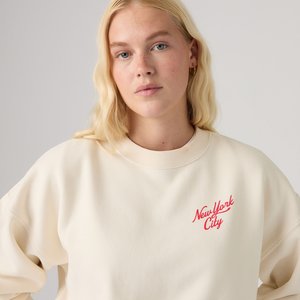 Graphic Vintage Boxy Bisiklet Yaka Sweatshirt