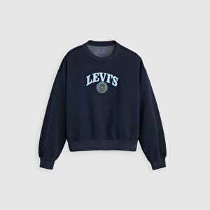 Graphic Vintage Boxy Bisiklet Yaka Sweatshirt