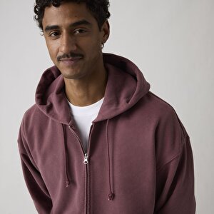 Hayes Boxy Tam Fermuarlı Sweatshirt