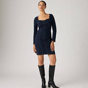 '80s Cocktail Denim Elbise