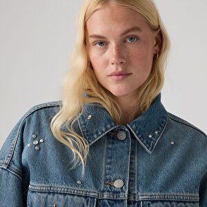 Loose Crop Trucker Ceket