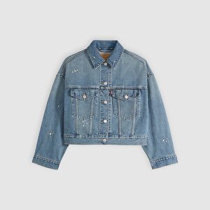 Loose Crop Trucker Ceket