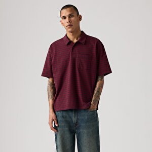 Finn Boxy Pocket Bordo Polo Tişört