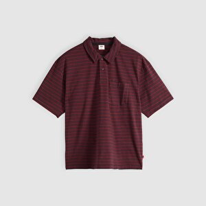 Finn Boxy Pocket Bordo Polo Tişört