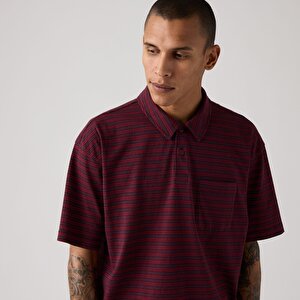 Finn Boxy Pocket Bordo Polo Tişört