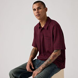Finn Boxy Pocket Bordo Polo Tişört
