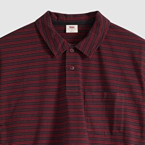 Finn Boxy Pocket Bordo Polo Tişört