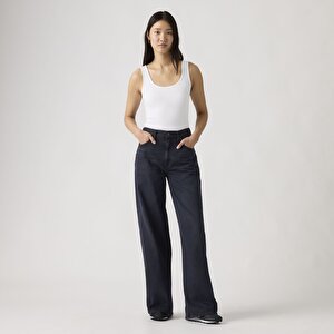 Cinch Wide Leg Lightweight Kadın Jean Pantolon - Dark Humor