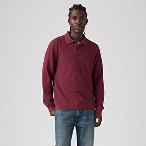 Original Uzun Kollu Bordo Polo Tişört