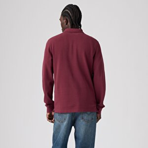 Original Uzun Kollu Bordo Polo Tişört