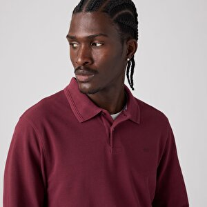 Original Uzun Kollu Bordo Polo Tişört