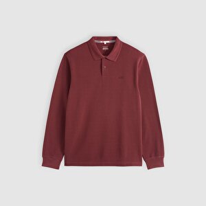 Original Uzun Kollu Bordo Polo Tişört