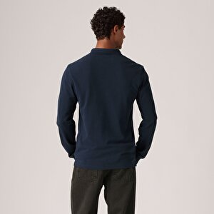Original Uzun Kollu Lacivert Polo Tişört