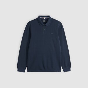 Original Uzun Kollu Lacivert Polo Tişört