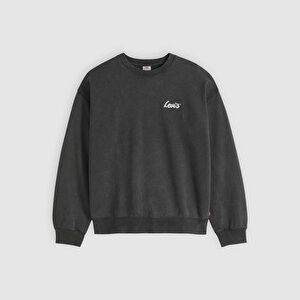 Embroidered Sunset Bisiklet Yaka Siyah Sweatshirt