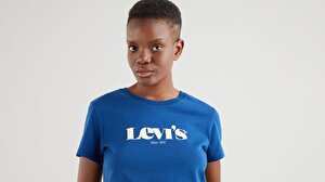 The Perfect Tee New Logo Estate Mavi Kadın Tişört
