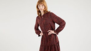 Marion Uzun Kollu Kadın Çok Renkli Elbise