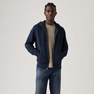 Original Housemark Fermuarlı Lacivert Hoodie