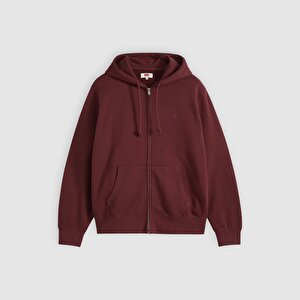 Original Housemark Fermuarlı Bordo Hoodie