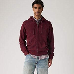 Original Housemark Fermuarlı Bordo Hoodie