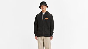 Relaxed Graphic Zip Up Hoodie
