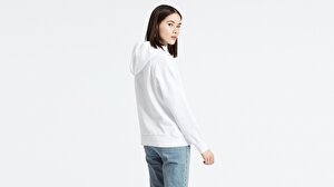 Graphic Sport Hoodie Good Sportswear Beyaz Kadın Sweatshirt