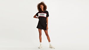 Logo Tee Dress Logo Dress Siyah Kadın Elbise