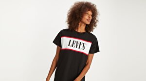 Logo Tee Dress Logo Dress Siyah Kadın Elbise