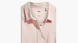 The Classic Bw Shirt Sepia Rose Beyaz Kadın Gömlek
