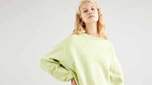 Melrose Slouchy Crew Shadow Lime Garment Yeşil  Kadın Sweatshirt