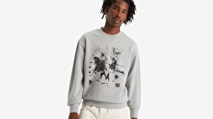 Relaxed Fit Graphic Bisiklet Yaka Sweatshirt