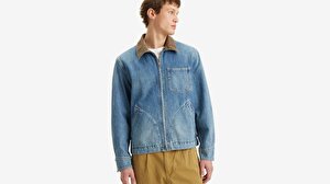 Full-Zip Mechanics Trucker Jean Ceket