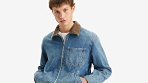Full-Zip Mechanics Trucker Jean Ceket