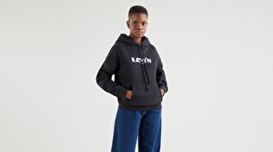 Graphic Standard Hoodie Hoodie New Logo Siyah  Kadın Sweatshirt