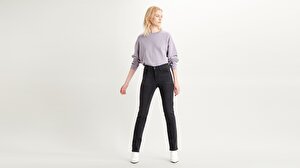 724 Yüksek Bel Düz Kesim Kadın Jean Pantolon-Black Hail