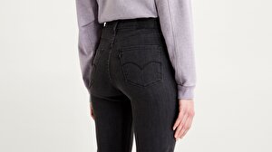 724 Yüksek Bel Düz Kesim Kadın Jean Pantolon-Black Hail