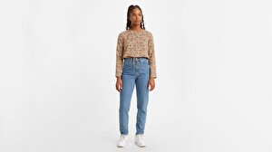 Yüksek Bel Tapered Fit Kadın Jean Pantolon