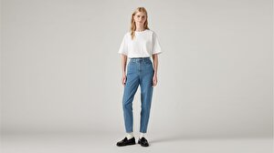 Yüksek Bel Tapered Fit Kadın Jean Pantolon