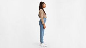 Yüksek Bel Tapered Fit Kadın Jean Pantolon