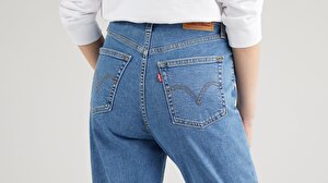 Yüksek Bel Tapered Fit Kadın Jean Pantolon