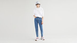 Yüksek Bel Tapered Fit Kadın Jean Pantolon