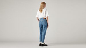 Yüksek Bel Tapered Fit Kadın Jean Pantolon