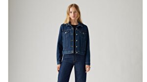 Original Trucker Clean Koyu İndigo Kadın Trucker